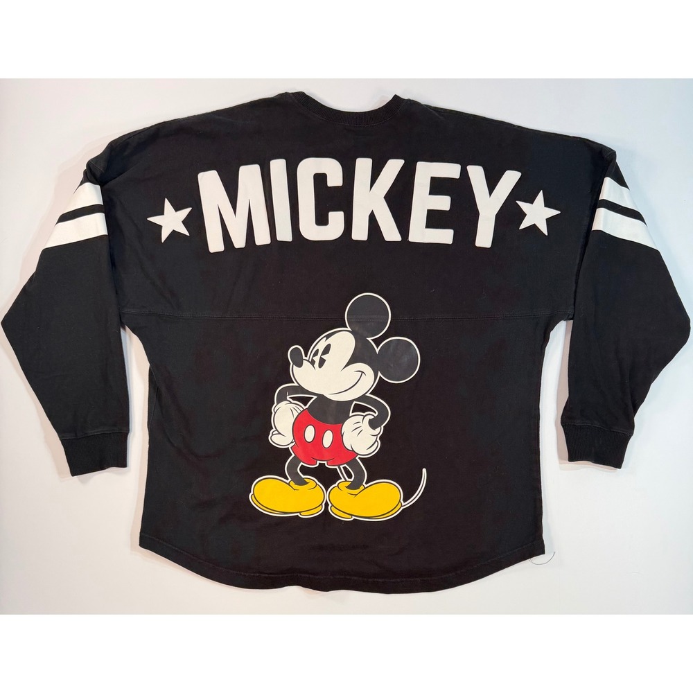 Disney Mickey Mouse Spirit Jersey‎ Black Long Sleeve Shirt Kids Large 12/14